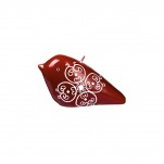 Bougie oiseau laqué rouge Broste