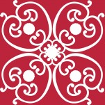 serviette en papier rouge motif Broste