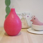 Bougie cisel&eacute;e Broste Rose fushia