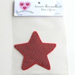 Thermocollant Etoile rouge &agrave; pois Linna Morata
