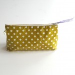 Trousse &agrave; soufflet moutarde &agrave; pois Linna Morata