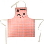 Tablier vichy rouge moustaches La Cerise sur le g&acirc;teau