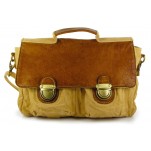 Sac cartable en cuir et coton Easy Peasy